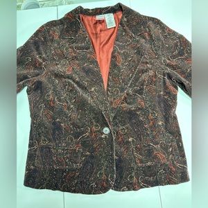 Paisley corduroy cropped blazer - so flattering!
